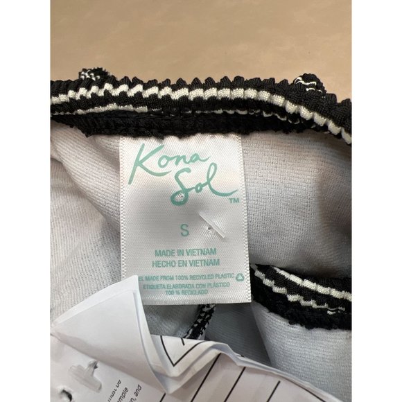 Women's Pucker Textured Mid-Rise Bikini Bottom - Kona Sol Black Small - Picture 5 of 7